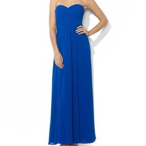Lauren Ralph Lauren blue strapless gown